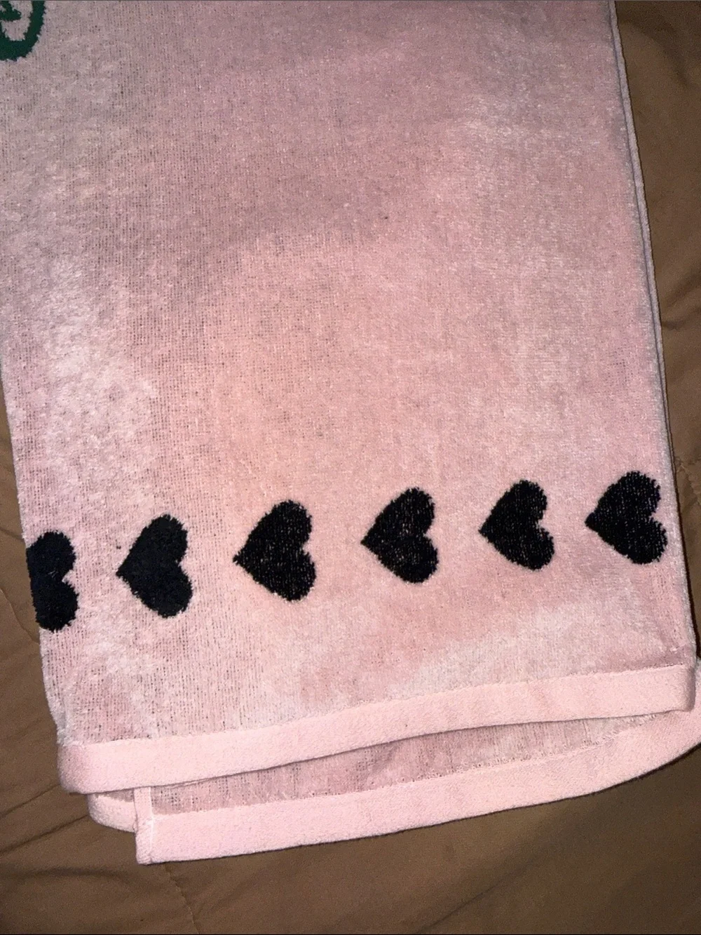 Juicy Couture Black and Pink Signature Logo Beach Towel